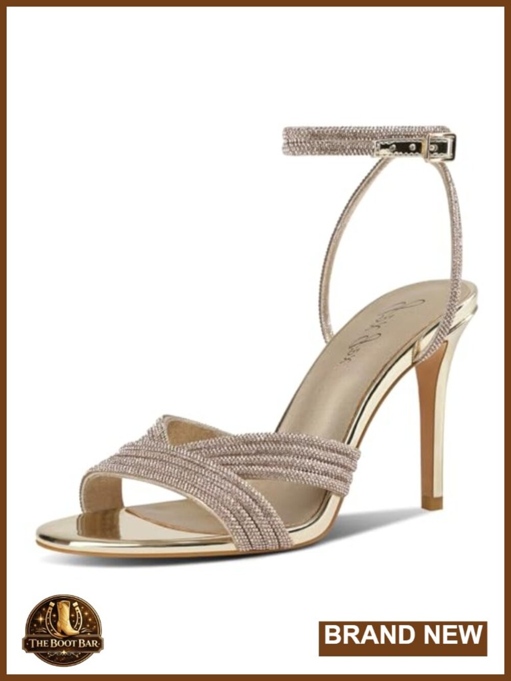 Rhinestone High Heel Sandals Sparkly Stiletto Ankle Strap Open Toe Wedding Shoes